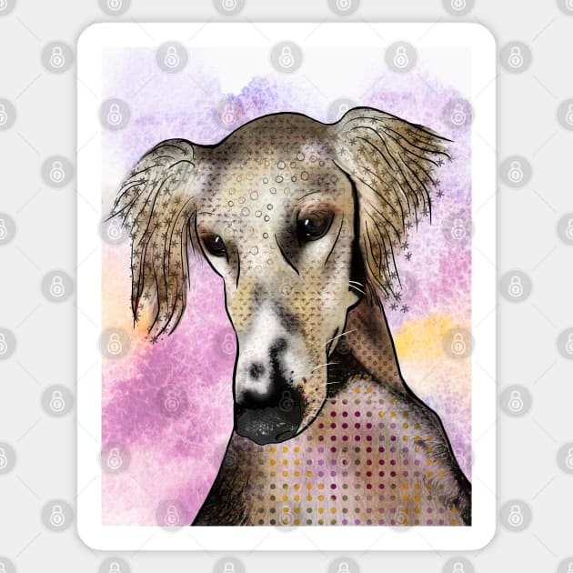 Saluki Sticker by MistyLakeArt